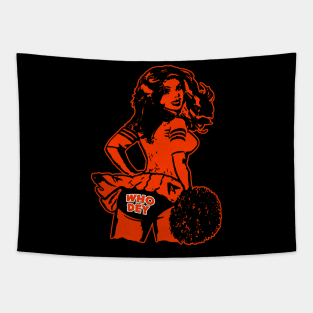 WHO DEY Cheerleader Tapestry