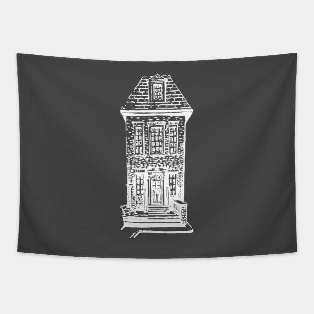 A unique gift for any holiday. Old house. Tapestry by ElizabethArt