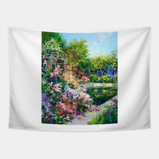 Pond in flowers Tapestry