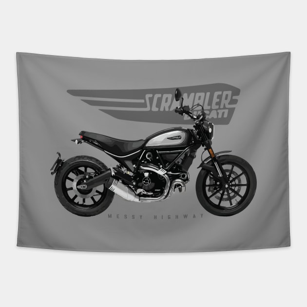 Ducati Scrambler Icon Dark 20 black, sl Tapestry by MessyHighway