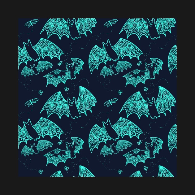 Navy and Bright Turquoise Lace Bats by JamieWetzel