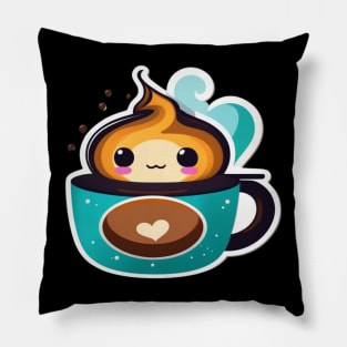 Cute coffee cup with heart Pillow