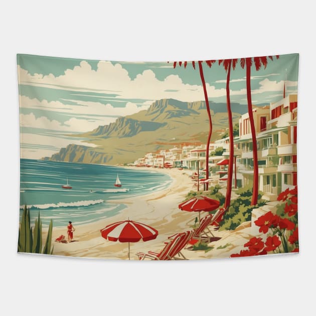 Simos Beach Greece Tourism Vintage Travel Poster Tapestry by TravelersGems