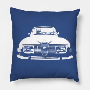 Saab 95 classic car monoblock white Pillow