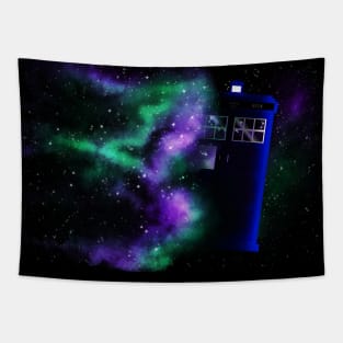 TARDIS with purple & green Tapestry