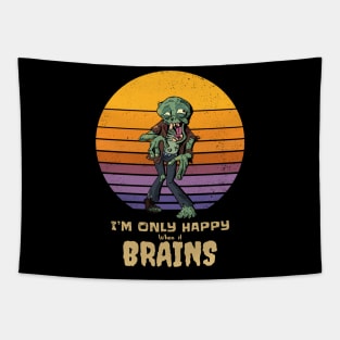 Halloween Zombie funny Brains Tapestry