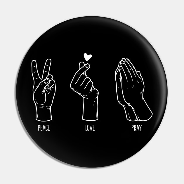 Peace Love Pray Dark Edition Pin by Tee Tow Argh 