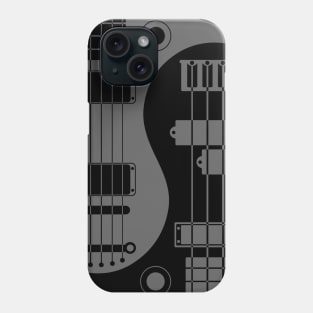 Grey and Black Guitar Bass Yin Yang Phone Case