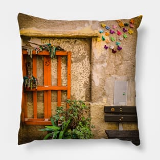 Italian Style Street Bench Green Plant Pillow