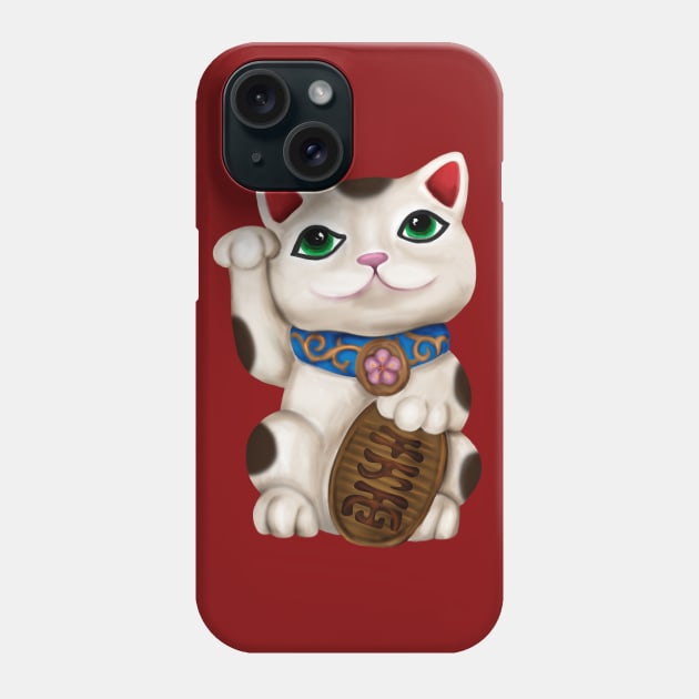 Cute Maneki-neko cat Phone Case by Nartissima