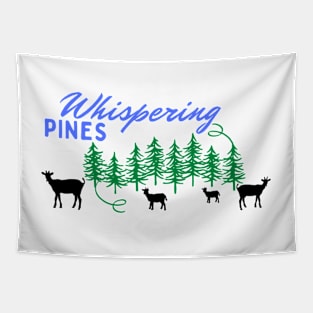 Whispering pines blue and black Tapestry