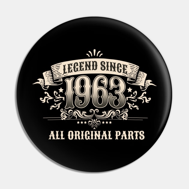 60 Years Old Legend Since 1963 60th Birthday Pin by star trek fanart and more