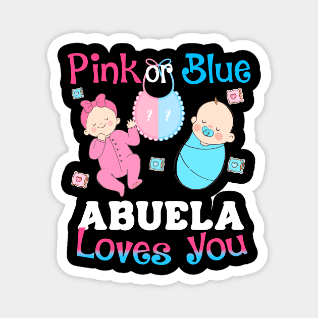 Pink Or Blue Abuela Loves You Gender Reveal Magnet by NatalitaJK