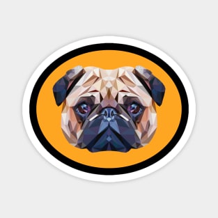 Funny Pug Polygon Dog Head Pet Gift Magnet