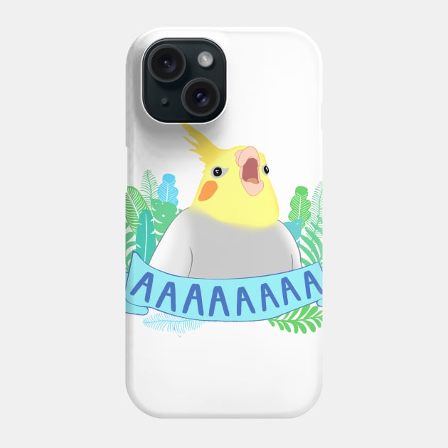 screaming cockatiel doodle Phone Case by FandomizedRose
