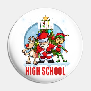 Team High School Santa Elf Reindeer Flossing Kids Christmas Pin