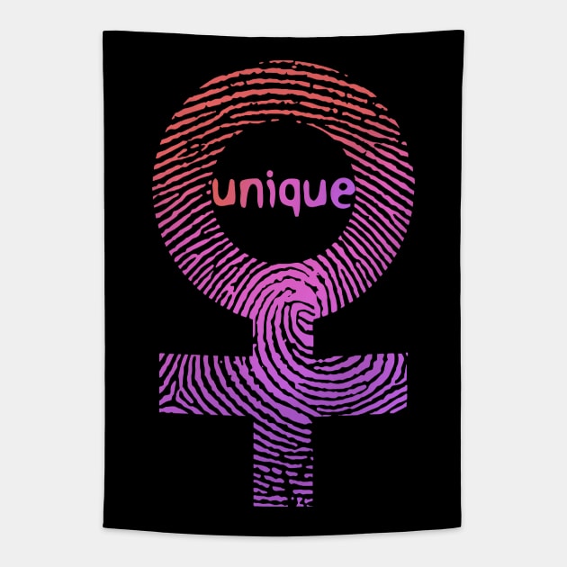 Unique Female Fingerprint Tapestry by Slightly Unhinged