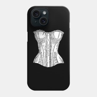 Corset Vintage Style Black and White Illustration Phone Case