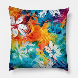 Rainbow flowers 4 Pillow