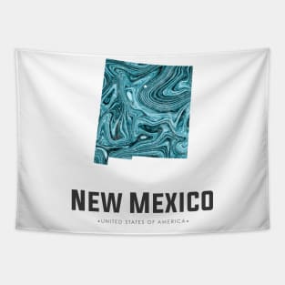 New Mexico state map abstract blue Tapestry