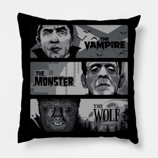 The Vampire The Monster and The Wolf Pillow