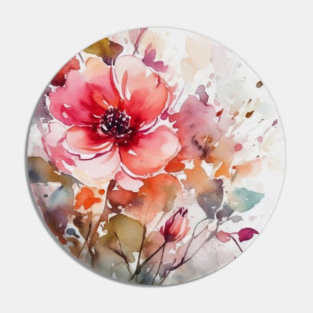 Watercolor flowers Pin by NemfisArt