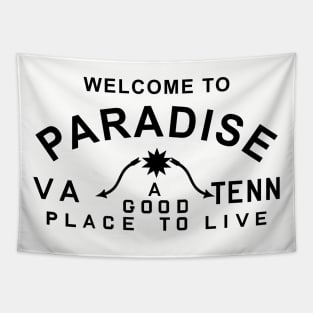 Paradise CVB black text Tapestry