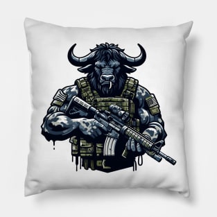 Tactical Minotaur Power Tee: Where Mythical Might Meets Modern Strength Pillow