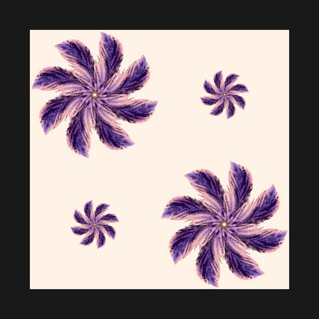 Floral pattern of pink and purple flowers - Scorpion grasses by Farzad-Design