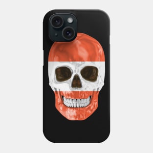 Austria Flag Skull - Gift for Austrian With Roots From Austria Phone Case