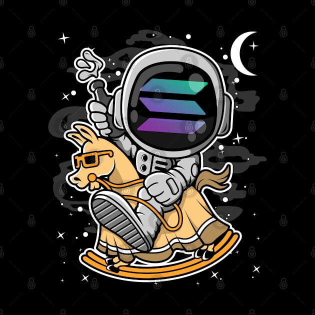 Astronaut Horse Solana SOL Coin To The Moon Crypto Token Cryptocurrency Blockchain Wallet Birthday Gift For Men Women Kids by Thingking About