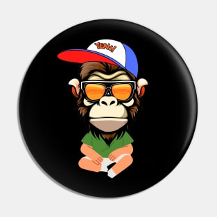 Skater Monkey Pin