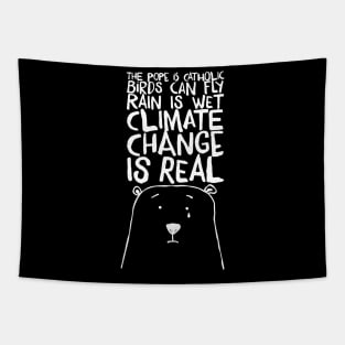 It`s rhetorical I climate change sad polar bear protest Tapestry