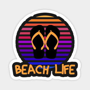 Sunset Retro Beach Life Design Magnet