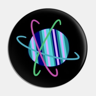 Striped Ring Planet Pin