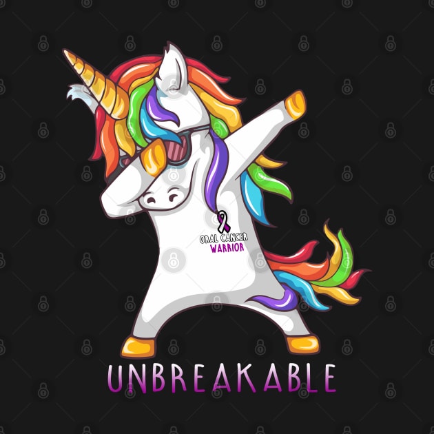 ORAL CANCER Warrior Unbreakable Unicorn Dabbing by ThePassion99