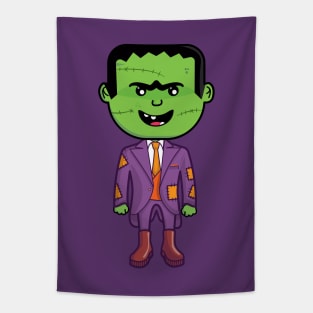 Cute Frankenstein dressed for Halloween Party Tapestry