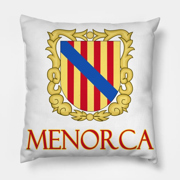 Menorca (Minorca), Balearic Islands, Spain - Coat of Arms Design Pillow by Naves