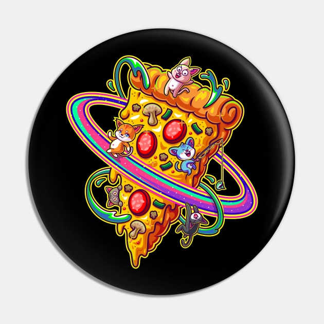 Pizza Cats Planet Pin by Cuteskull