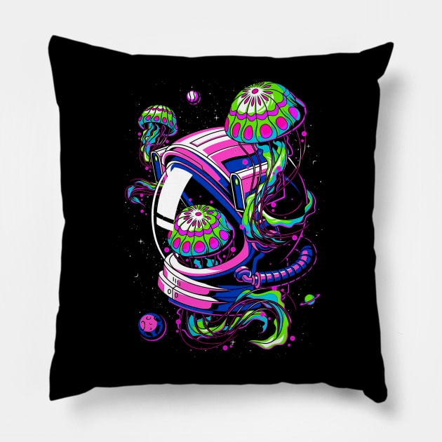 jellyfish astronaut Pillow by bpkardijan