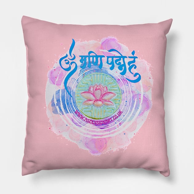 Om Mani Padme Hum Pillow by WWW.ASCENSIONART.CO.UK