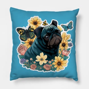 Black Pug Pillow