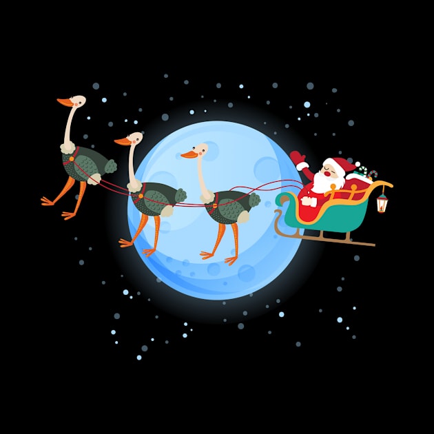 Santa Claus Riding ostrich by Skylane