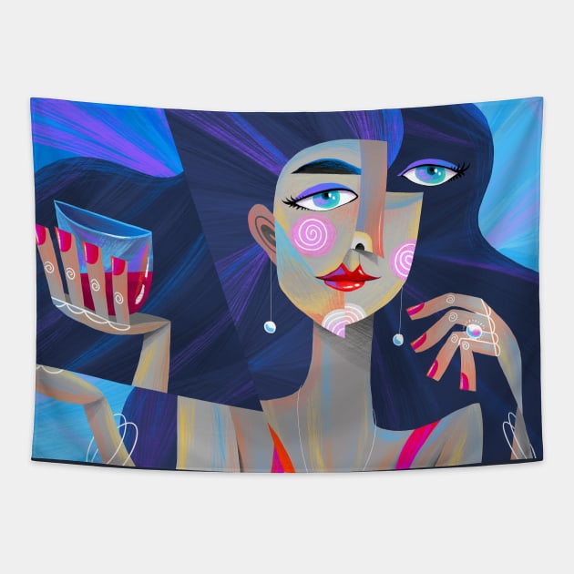 Wine O'Clock Tapestry by Tosik-Art