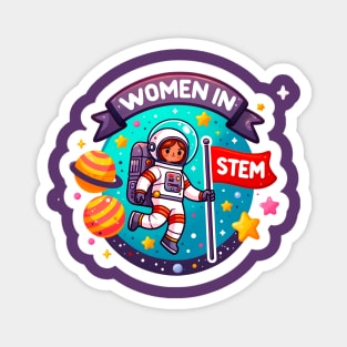 Women in STEM Space Explorer Astronaut Girl - Celebrating Women in STEM Magnet
