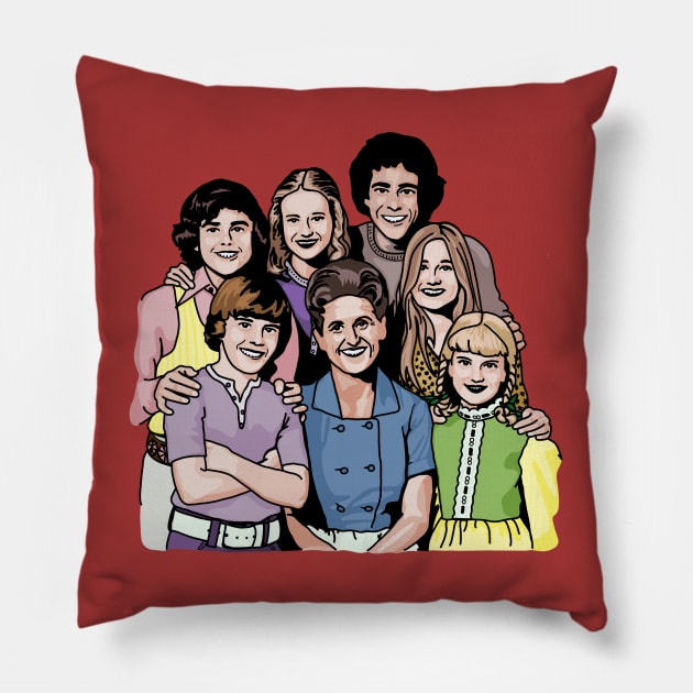 Alice and The Brady Kids Pillow by Slightly Unhinged