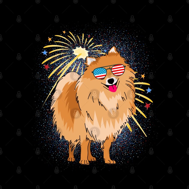 Cool Dog USA flag Patriotic 4th July independence day coolest shirt for july forth by BoogieCreates