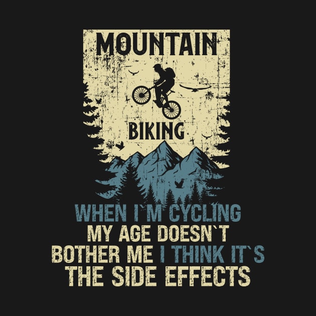 Mountain biking through the woods distressed look vintage funny quote MTB by HomeCoquette