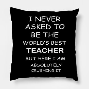 i never asked to be the world best teacher but here i am absolutely crushing it Pillow