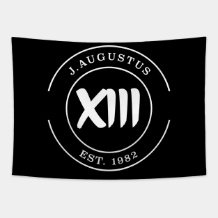 J. Augustus Youtube badge white Tapestry